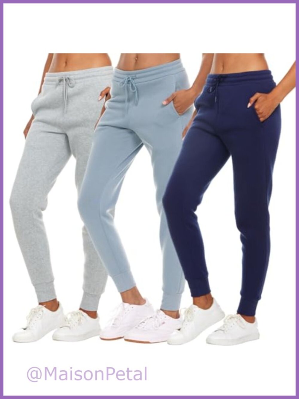 3 Pack Fleece Joggers with Pockets Womens Sweatpants Active Lounge